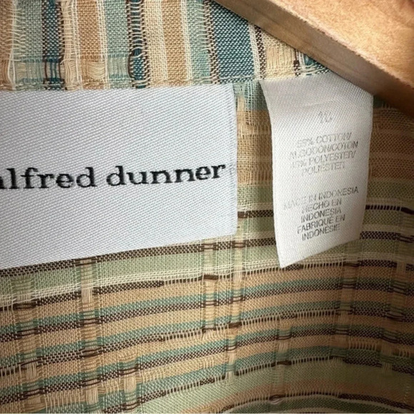 Alfred Dunner 18 neutral striped minimalist button down shirt or‎ light jacket - Picture 4 of 4